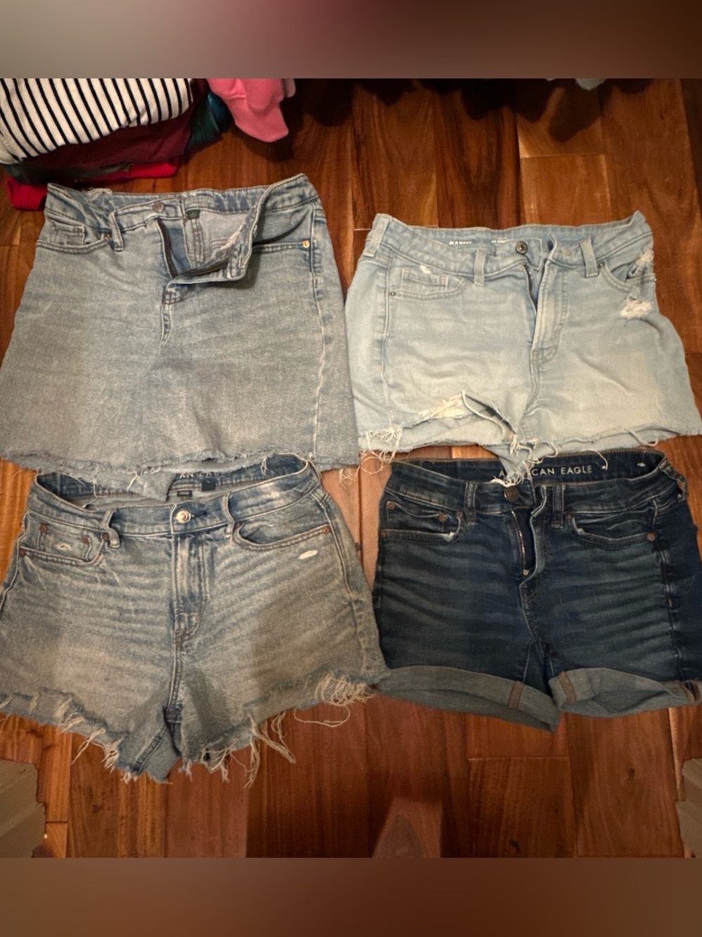 American Eagle Outfitters Women's Dark Blue Denim Shorts - Classic Roll Cuff